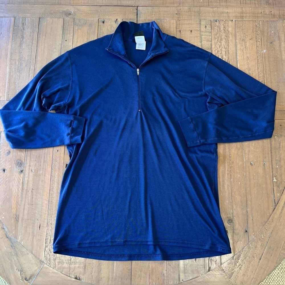 Patagonia Men's Large Navy Blue Quarter Zip Performance Base Layer Pullover